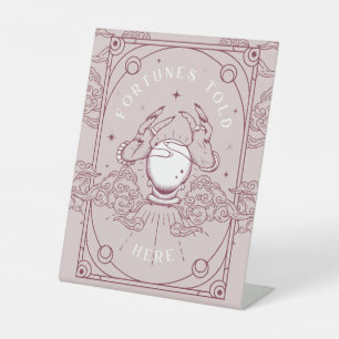 Fortunes Told Here Pink Baby Shower Pedestal Sign