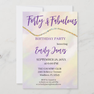 Forty 40th Birthday Invitation For Woman