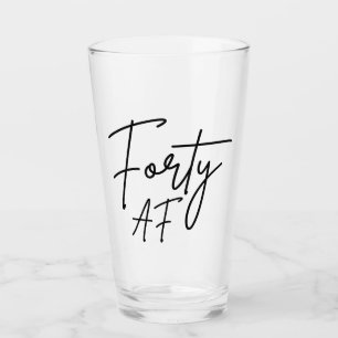 Forty AF I - Birthday Gift Glass
