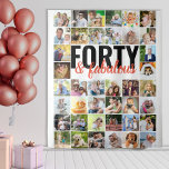 Forty and Fabulous 40 Photo Collage Birthday Tapestry<br><div class="desc">Forty & fabulous birthday photo backdrop personalized with 40 of your favourite pictures. Create your own photo collage of square / instagram pictures, working in rows from left to right. You can change "& fabulous" if you prefer to say "today" for exampe. (If you want to change the colours, click...</div>