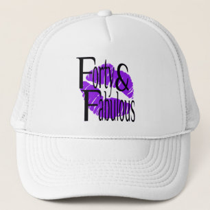 Forty and Fabulous with Hot Purple Lips Trucker Hat