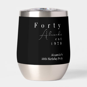 Forty Black and White 40th Birthday Party Favor