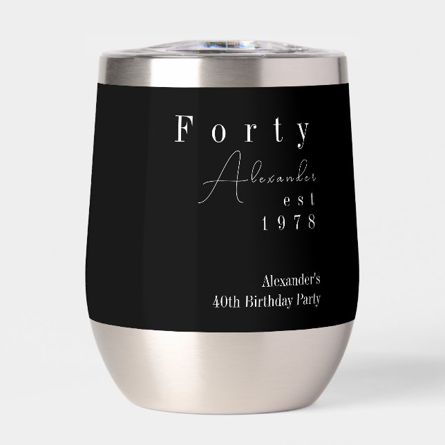 Forty Black and White 40th Birthday Party Favour (Front)