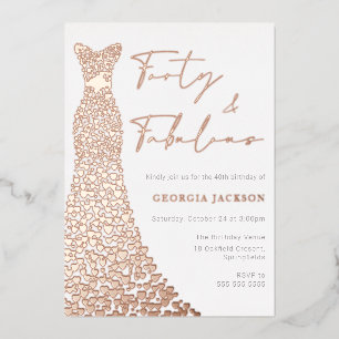 Forty & Fab Dress 40th Birthday Real Rose Gold 