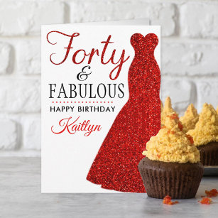 Forty & Fabulous 40th Birthday Card