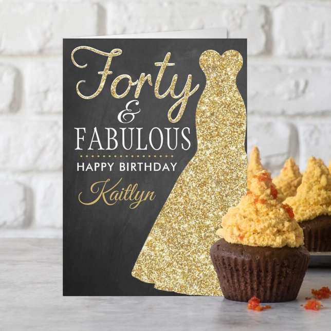 Forty & Fabulous 40th Birthday Card (Creator Uploaded)