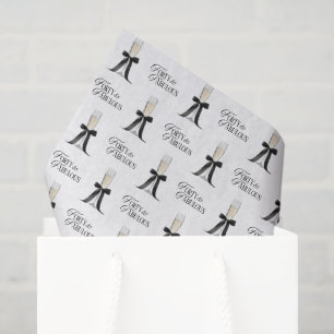 Forty & Fabulous Chic Champagne Bow 40th Birthday Tissue Paper