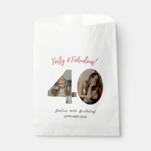 Forty & Fabulous Custom Photo 40th Birthday Favour Bag