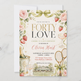 Forty Love Tennis Birthday Invitation