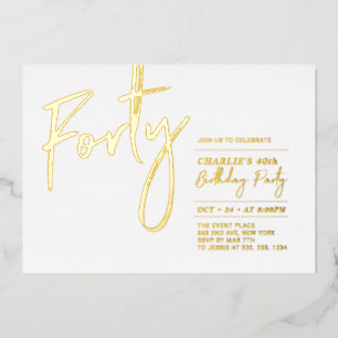 Forty   Modern Gold 40th Birthday Party
