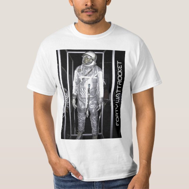 Forty Watt Rocket (C) Space Man T-Shirt (Front)