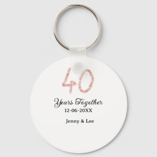 Forty years together black pink glitter bold lette keychain