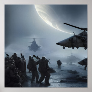 Forward Command Post on an Alien Moon Gaming Poster