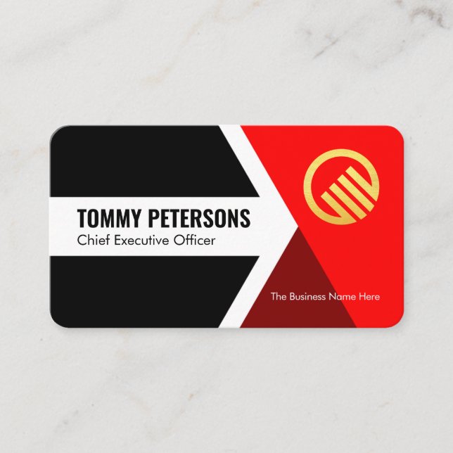 Forward Moving Arrowhead To Success CEO Business Card (Front)