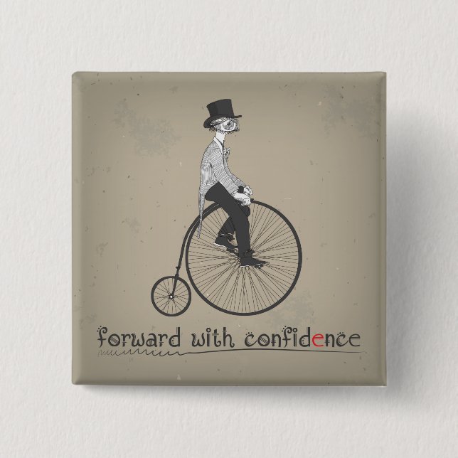 Forward with Confidence 2 Inch Square Button (Front)