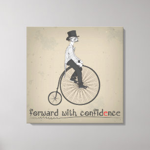 Forward With Confidence Vintage Bicycle Canvas