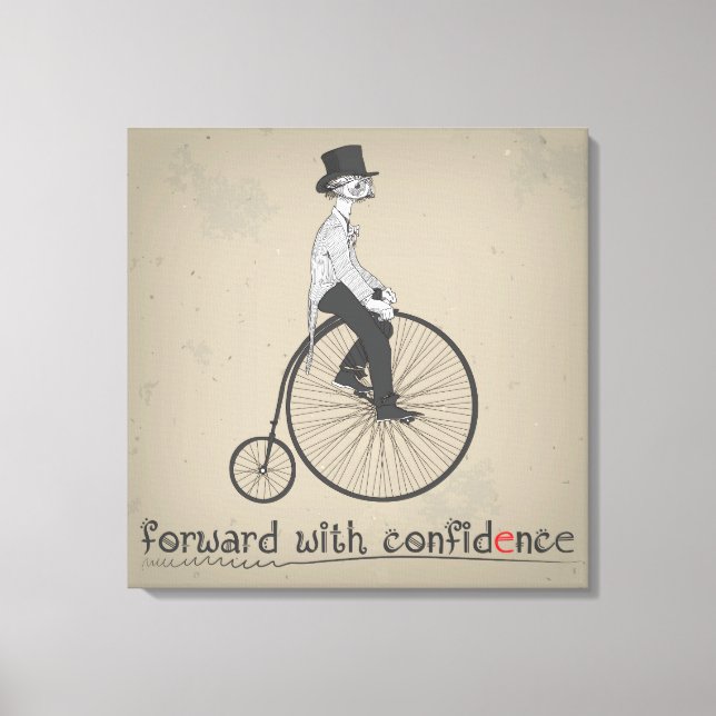 Forward With Confidence Vintage Bicycle Canvas (Front)