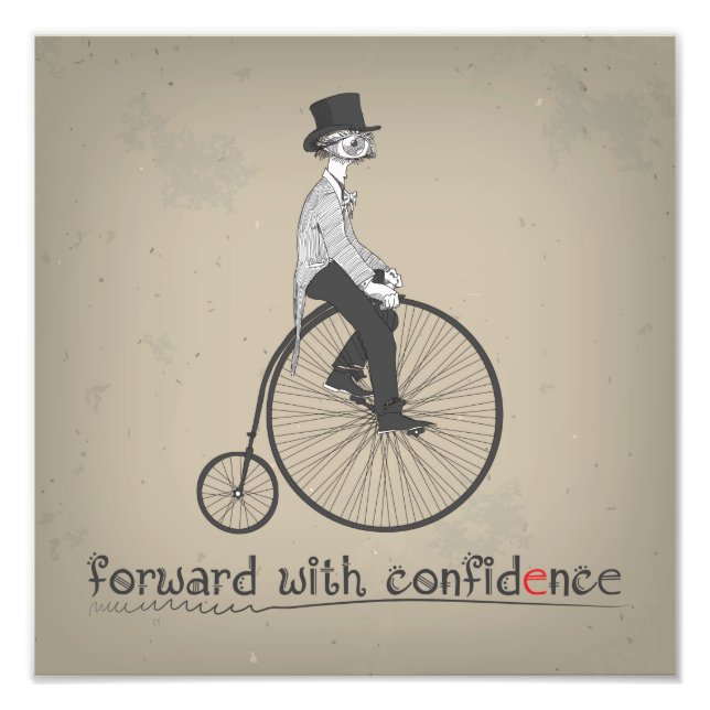 Forward With Confidence Vintage Bicycle Photo Print (Front)