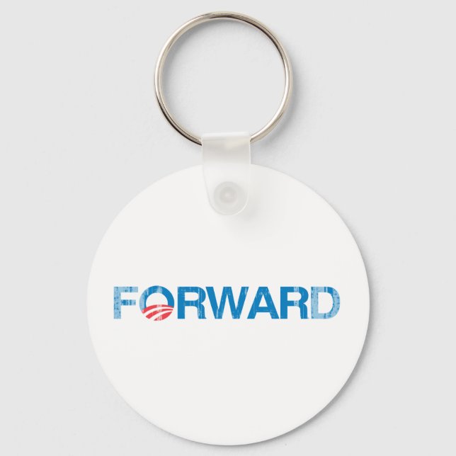 Forward with Obama Vintage.png Keychain (Front)