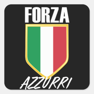 Forza Azzurri Italy Flag Soccer Square Sticker