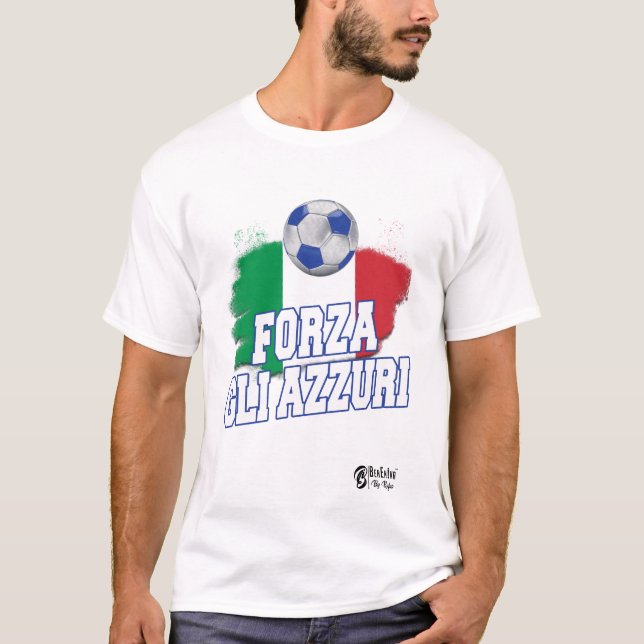 Forza Gli Azzuri Version 1 White T-Shirt (Front)