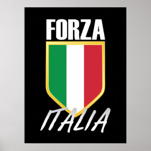 Forza Italia Italian Flag Soccer Poster