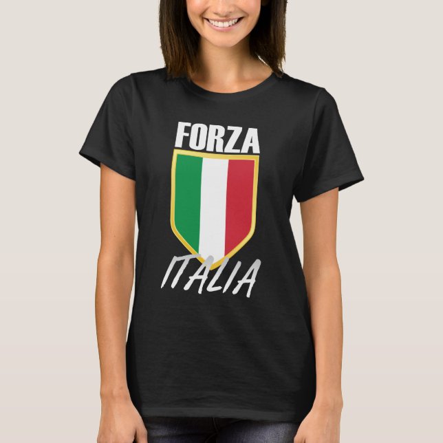 Forza Italia Italian Flag Soccer T-Shirt (Front)