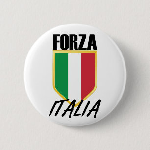 Forza Italia Italy Flag Soccer 2 Inch Round Button