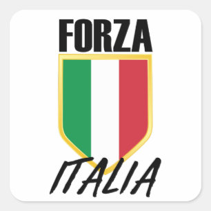 Forza Italia Italy Flag Soccer Square Sticker