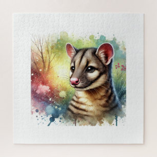 Fossa in Nature 070824AREF107 - Watercolor Jigsaw Puzzle