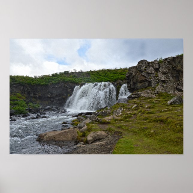 Fossarrett Falls, Iceland Poster (Front)