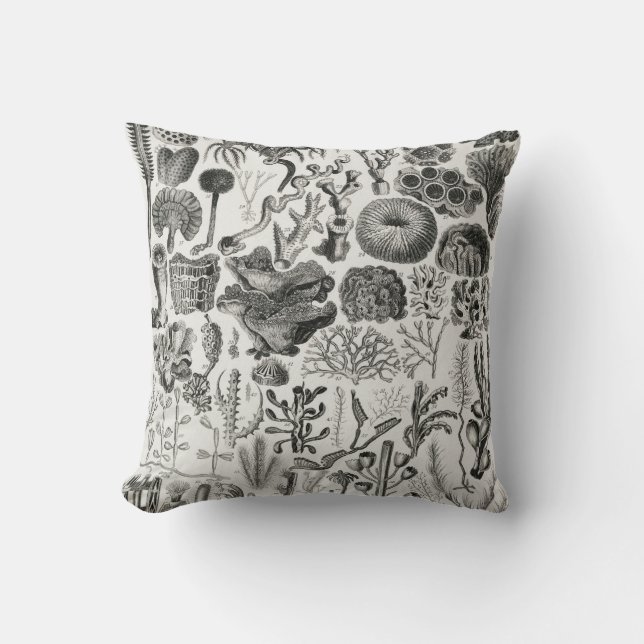 Fossil Coral Geology Minerals Polypi Throw Pillow (Front)