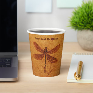 Fossil Dragonfly Paper Cups