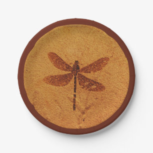 Fossil Dragonfly Paper Plate
