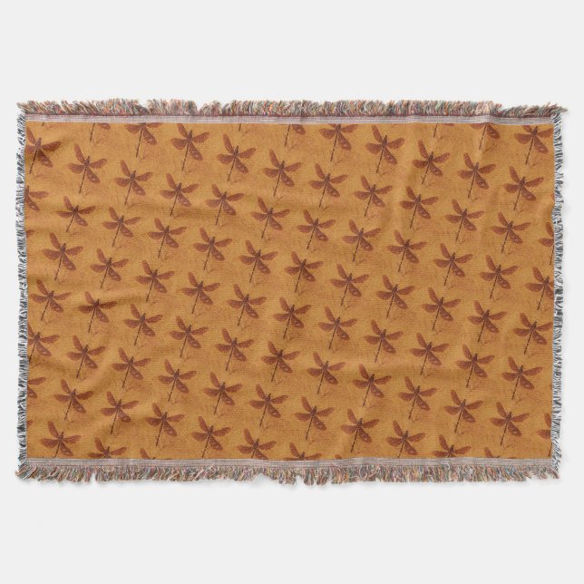 Fossil Dragonfly Throw Blanket (Front)