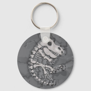 Fossil encased in rock keychain