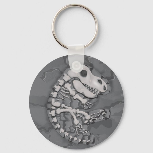 Fossil encased in rock keychain (Front)