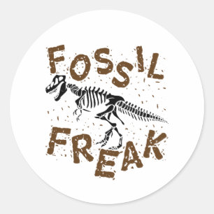 Fossil Freak Paleontology Dinosaur Bones Classic Round Sticker