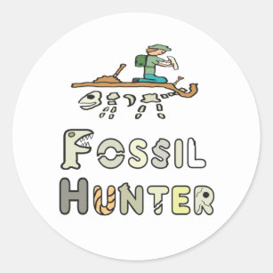 Fossil Hunter Classic Round Sticker