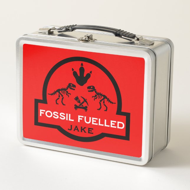 Fossil Hunter Palaeontologist Metal Lunch Box (Front)