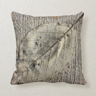 Fossil leaf throw pillow