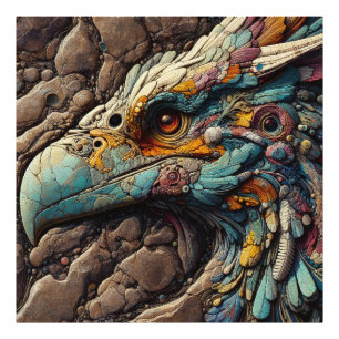 Fossil Of An Extinct Bird In Rocks - AI Art Photo Print