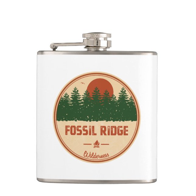 Fossil Ridge Wilderness Colorado Hip Flask (Front)