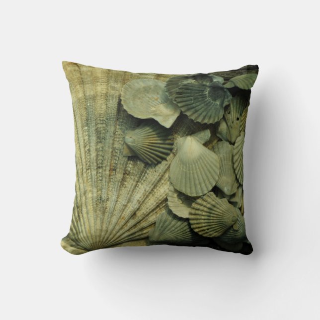 Fossil Scallop Shell Collection Pillow (Front)