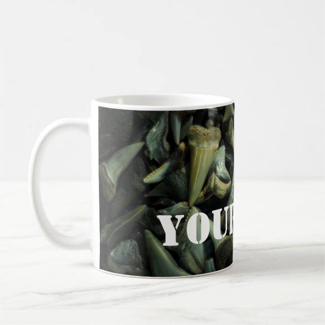 Fossil Shark Tooth Collection Coffee Mug (Left)