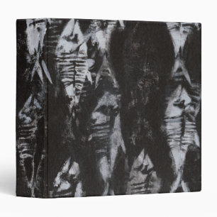 Fossil White Fish on Black Background Binder