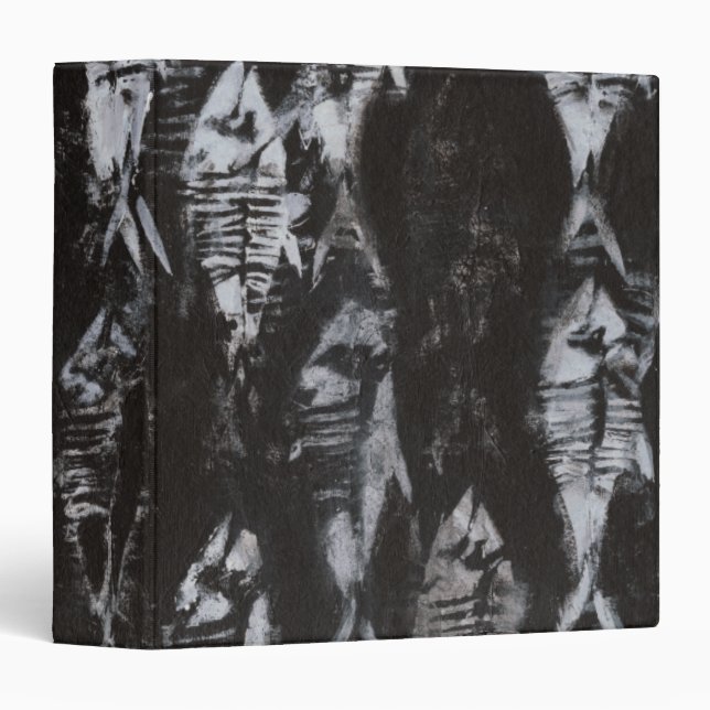 Fossil White Fish on Black Background Binder (Front/Spine)