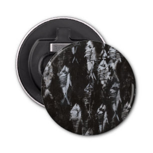 Fossil White Fish on Black Background Bottle Opener