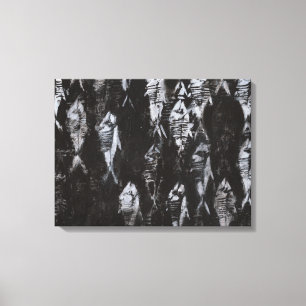 Fossil White Fish on Black Background Canvas Print