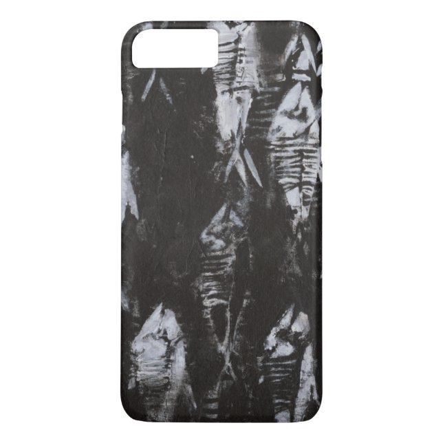 Fossil White Fish on Black Background Case-Mate iPhone Case (Back)